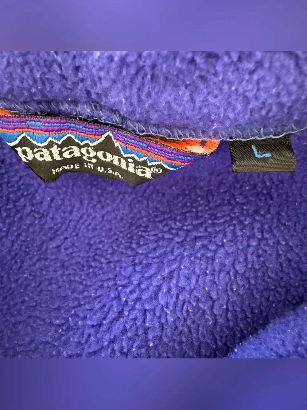 VTG Patagonia Blue Full-Zip Fleece Jacket Synchilla Outdoor Hiking USA L